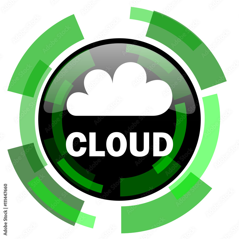 cloud icon, green modern design isolated button, web and mobile app design illustration cloud icon, green modern design isolated button, web and mobile app design illustration
