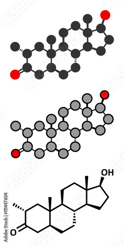 Drostanolone anabolic steroid molecule.