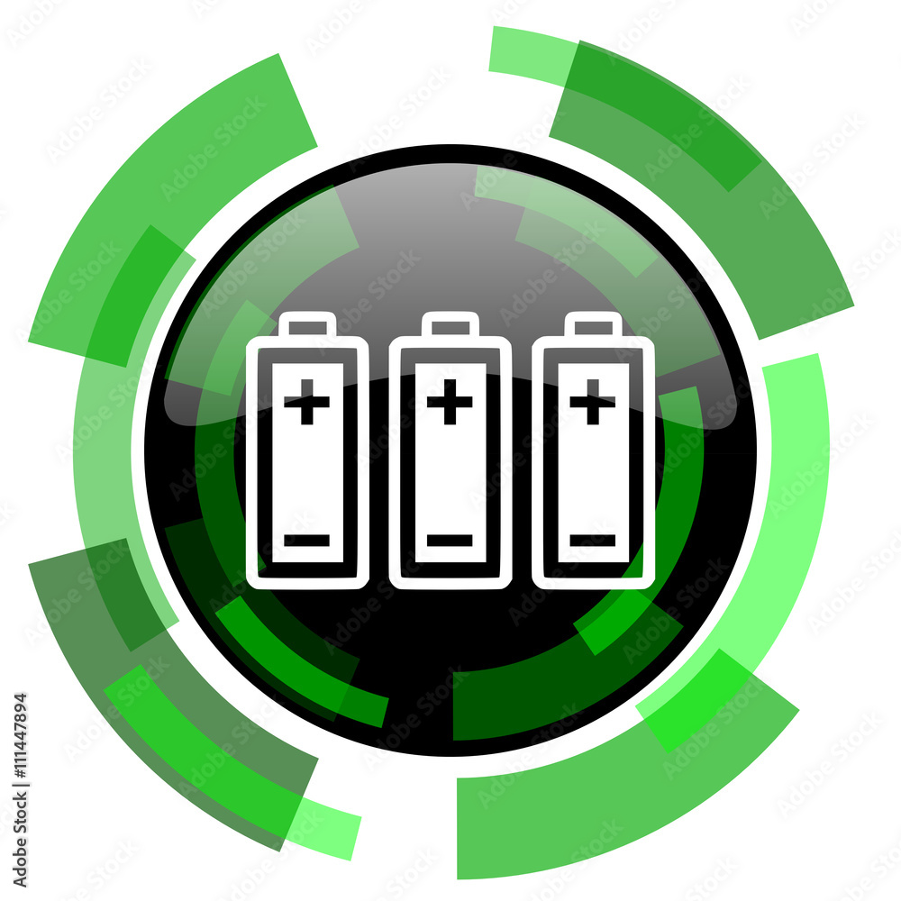 battery icon, green modern design isolated button, web and mobile app design illustration battery icon, green modern design isolated button, web and mobile app design illustration
