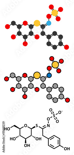 Sinalbin glucosinolate molecule. Present in seeds of white mustard.