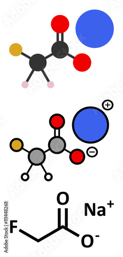 Sodium fluoroacetate pesticide (1080), chemical structure.