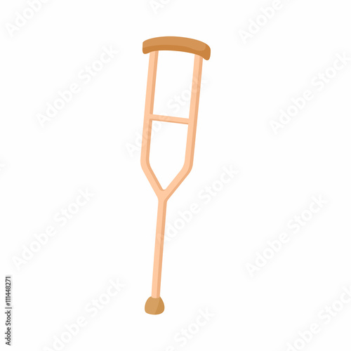 Fototapeta Crutch for the disabled icon, cartoon style