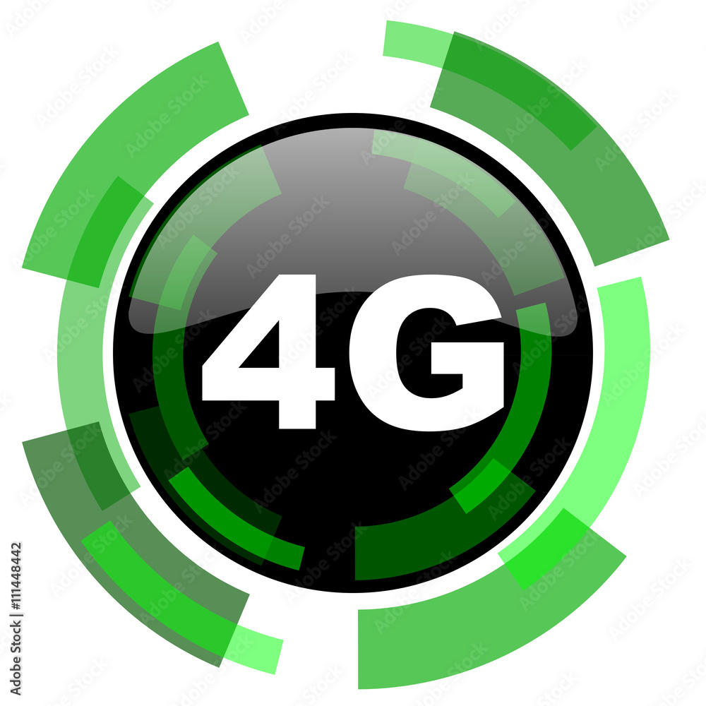 4g icon, green modern design isolated button, web and mobile app design illustration 4g icon, green modern design isolated button, web and mobile app design illustration