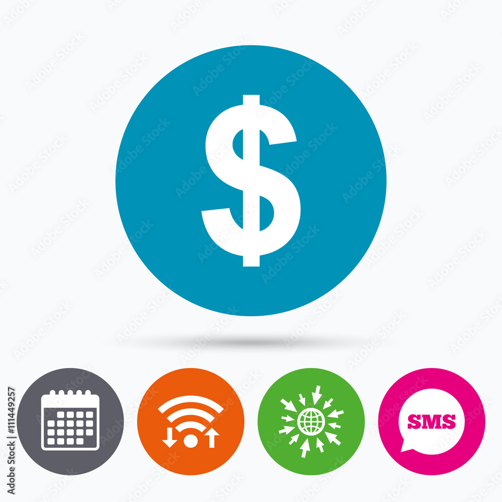Dollar sign icon. USD currency symbol. Dollar sign icon. USD currency symbol.