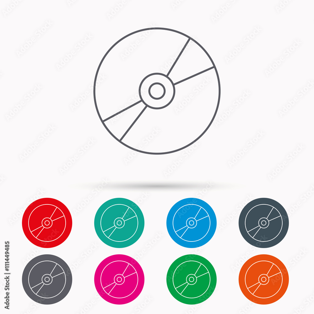 CD or DVD icon. Multimedia sign.