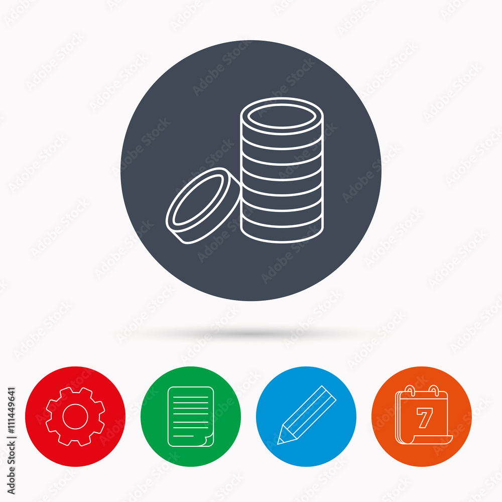 Coins icon. Cash money sign. Coins icon. Cash money sign.