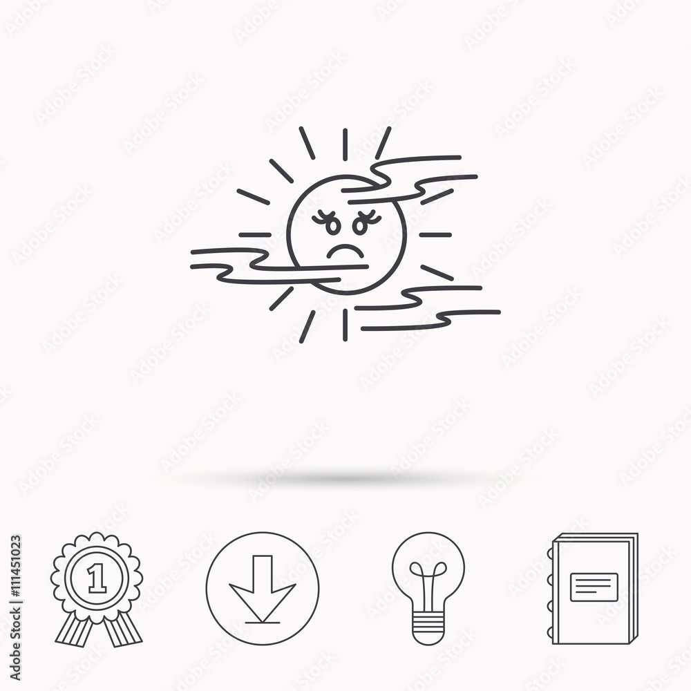 Mist icon. Fog with sun sign. Mist icon. Fog with sun sign.