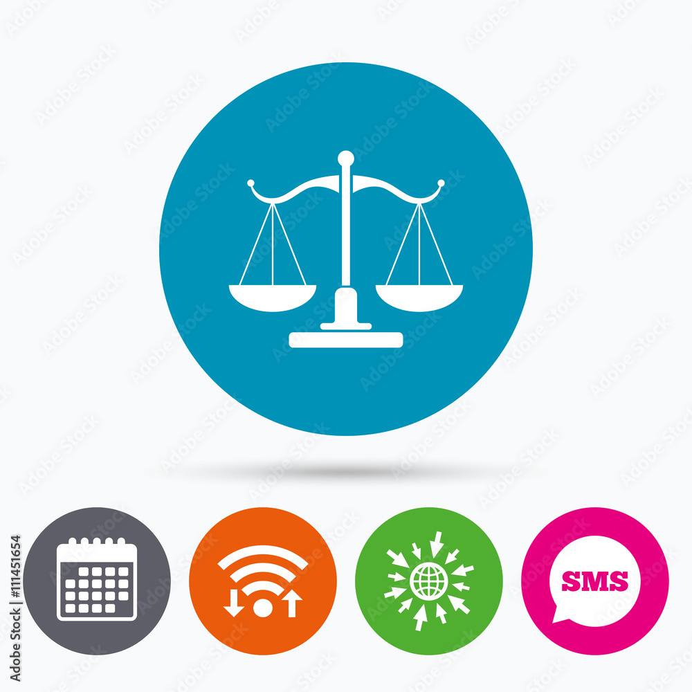 Scales of Justice sign icon. Court of law symbol Scales of Justice sign icon. Court of law symbol