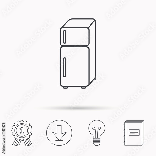 Refrigerator icon. Fridge sign.