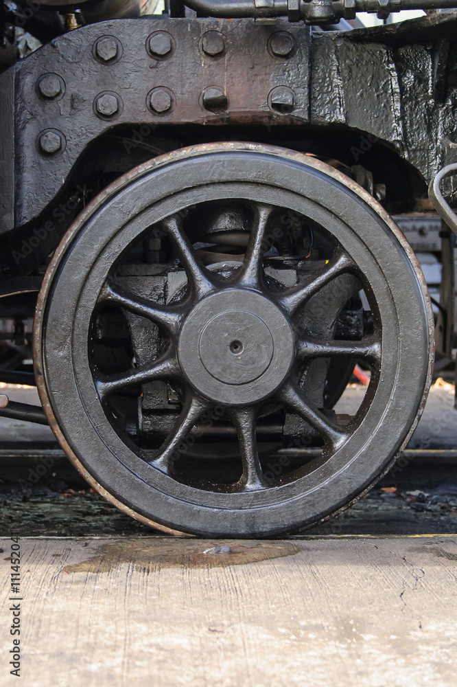 Steam Locomotive Pilot Truck Wheel / Pilot truck/landing bogie wheel on vintage 1920's steam locomotive.  