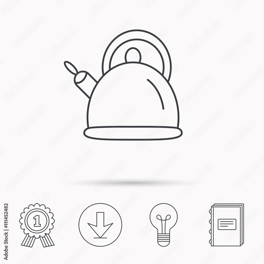 Fototapeta premium Teapot icon. Kitchen kettle sign.