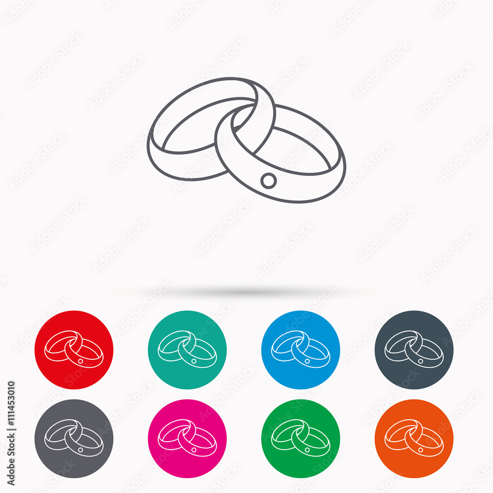 Wedding rings icon. Bride and groom jewelery. Wedding rings icon. Bride and groom jewelery.