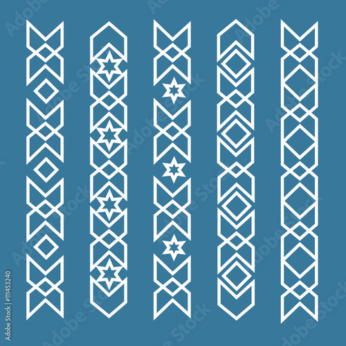 Seamless islamic ornamental borders. Seamless pattern border, arabic