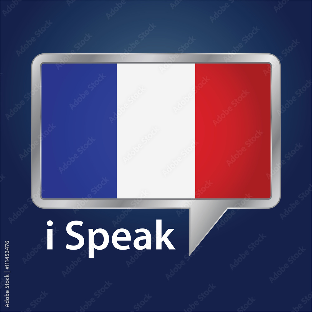 France Flag Inside a Speech Bubble France Flag Inside a Speech Bubble