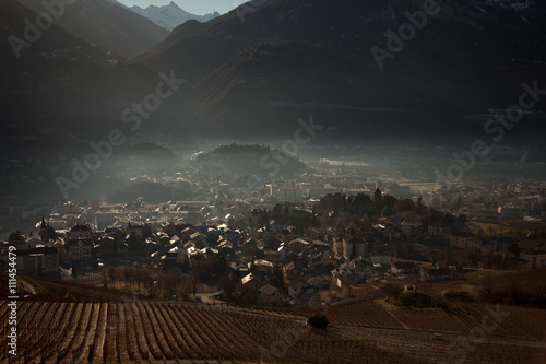 Photography Views of Sierre and the Alps from Crans-Montana, Switzerland