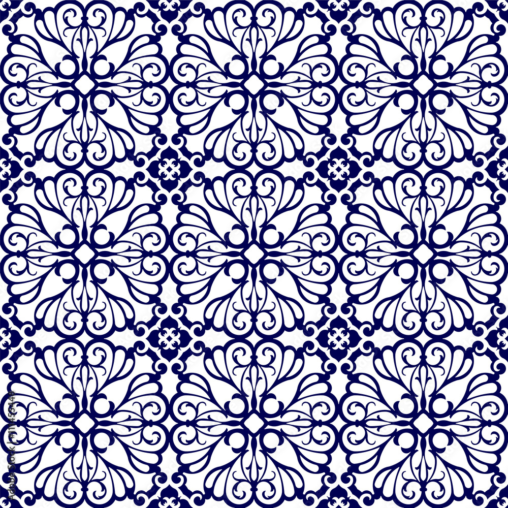 Medieval floral seamless pattern.