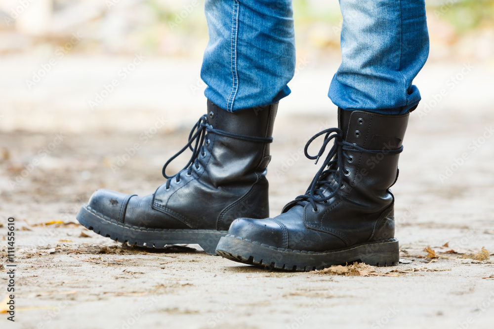 Man in black boots. Man in black boots.
