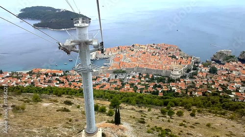 Dubrovnik. the View From the Cable Car Cabins.