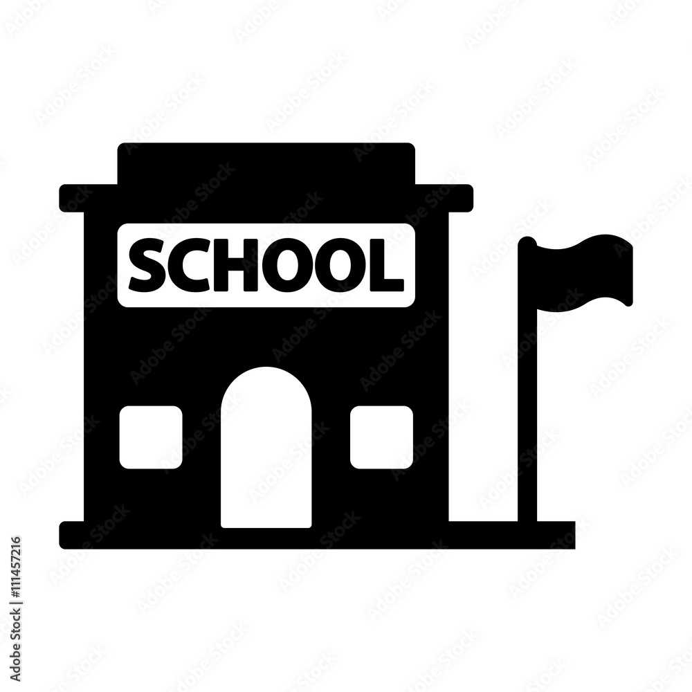 school building icon on white background school building icon on white background