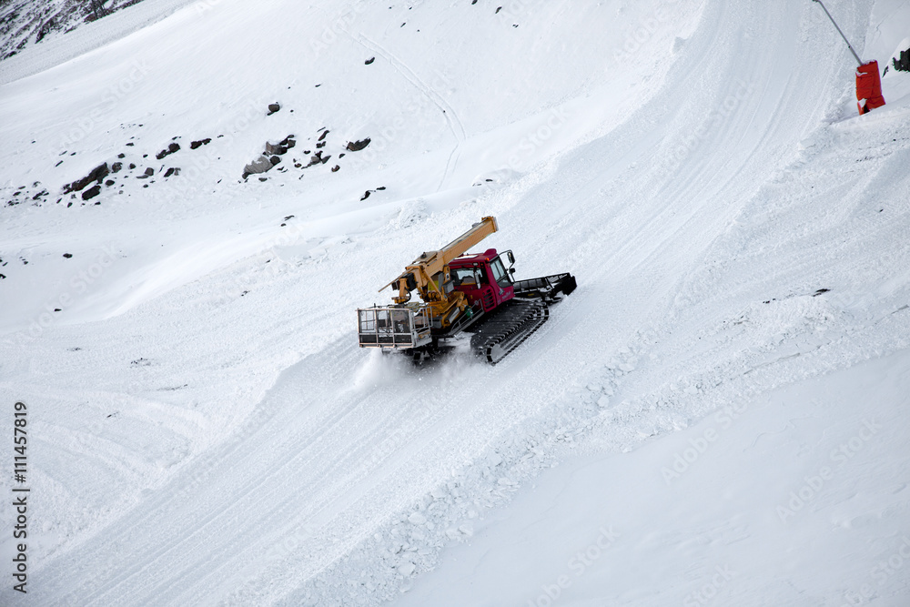 Snow removal (plow) machine nearZermatt, Switzerland Snow removal (plow) machine nearZermatt, Switzerland