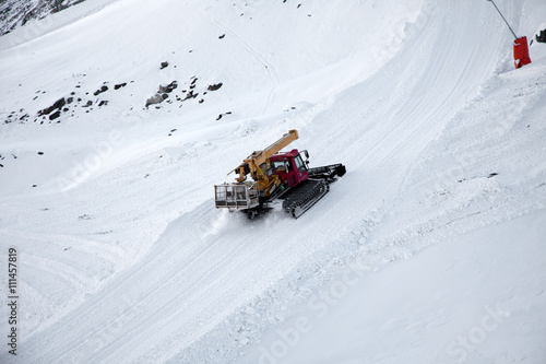Snow removal (plow) machine nearZermatt, Switzerland