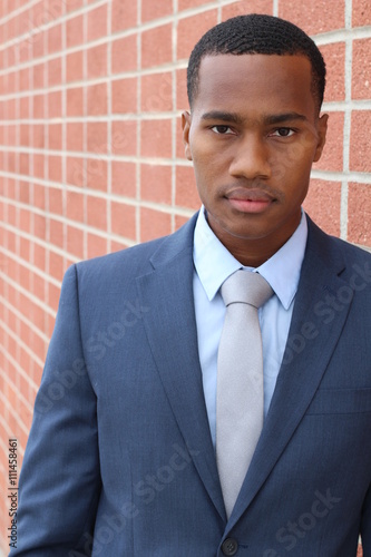 Vertical portrait of a natural handsome classic African male