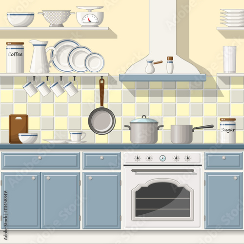 Illustrtion of a classic kitchen