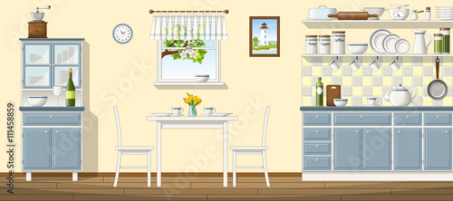 Illustration of a classic kitchen
