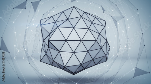 Grey polygon shape. Abstrac...