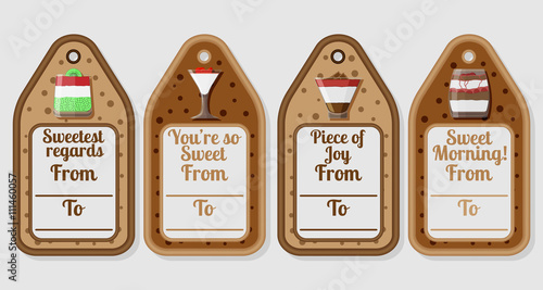 Sweet mousse tags set