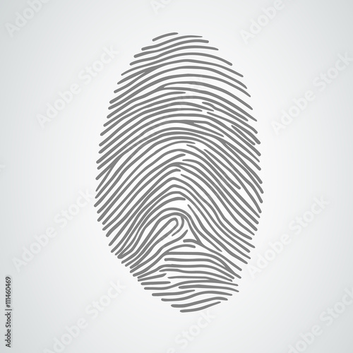 Vector black isolated fingerprint on white background