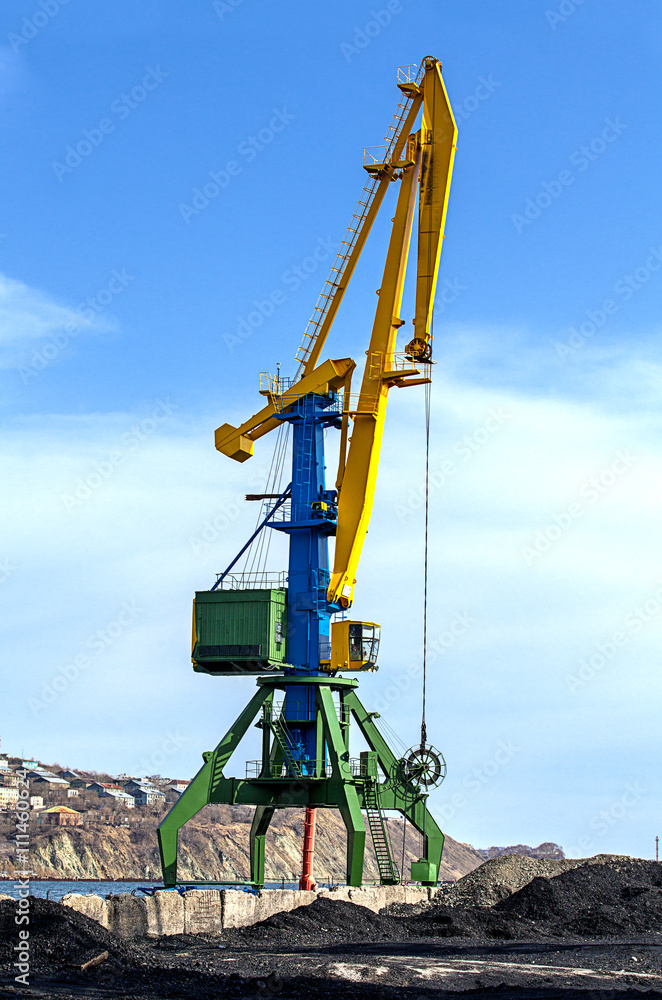 crane at the scrapyard in the seaport crane at the scrapyard in the seaport