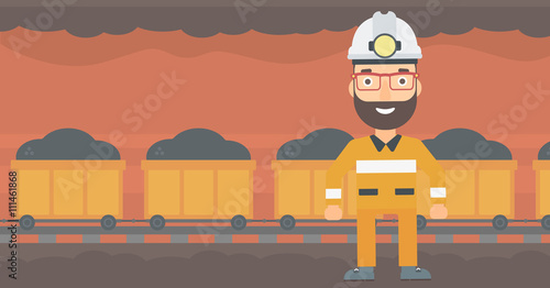 Confident miner in hardhat.
