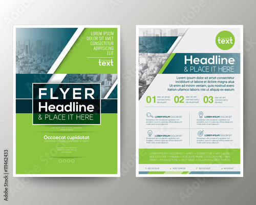 Green and Blue Geometric Poster Brochure Flyer design Layout vector template
