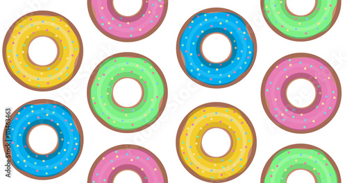 Seamless texture with donuts. Vector background for cards, scrapbooking, cards and your creativity