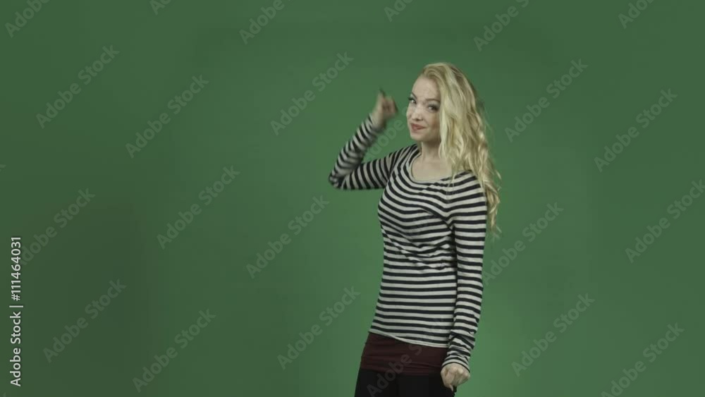 caucasian woman isolated on chroma green screen background upset pointing caucasian woman isolated on chroma green screen background upset pointing