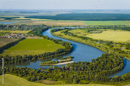 Top view of the river. Krasnodar region, Russia