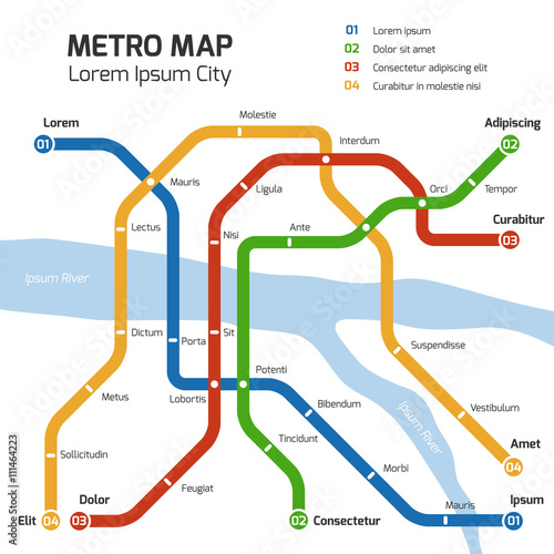 Metro subway map. Vector transportation concept. Plan map station metro and underground railway metro scheme illustration