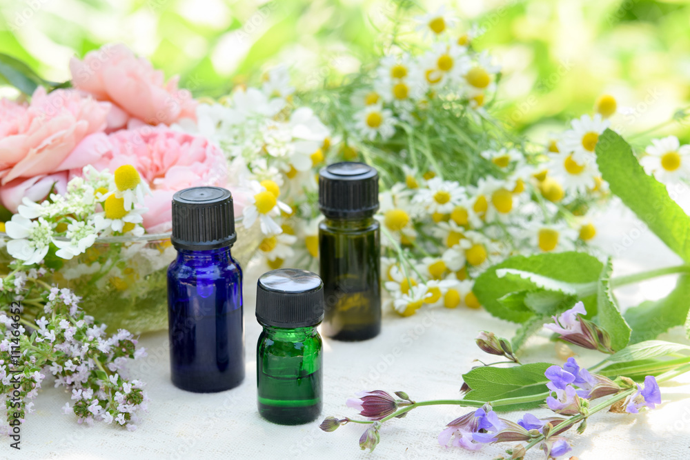 essential oils with herbal flowers essential oils with herbal flowers