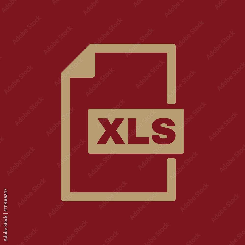 The XLS icon. File format symbol. Flat The XLS icon. File format symbol. Flat