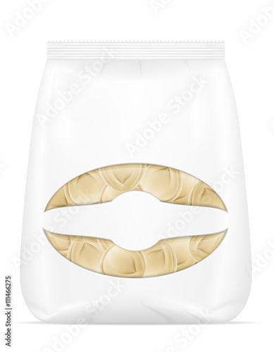 dumplings pelmeni of dough with a filling in packaged vector ill