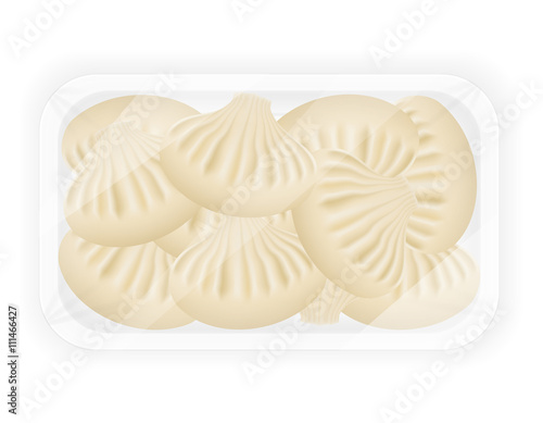 dumplings khinkali of dough with a filling in packaged vector il