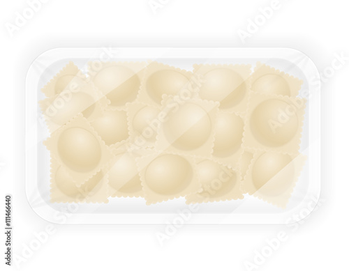 dumplings ravioli of dough with a filling in packaged vector ill
