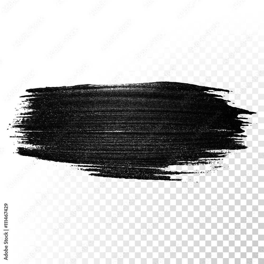 Black watercolor marker brush stroke. Vector oil paint gouache  Stock-Vektorgrafik | Adobe Stock
