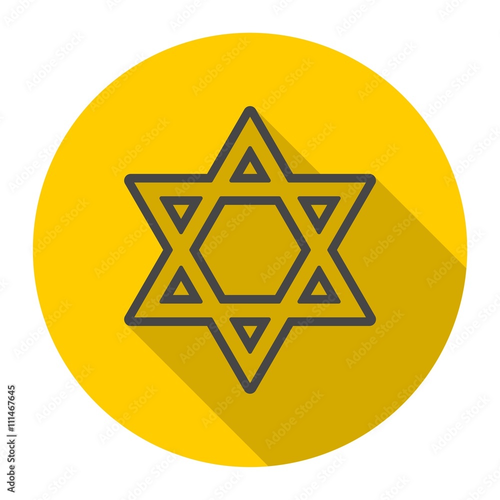 Star of David icon with long shadow Star of David icon with long shadow