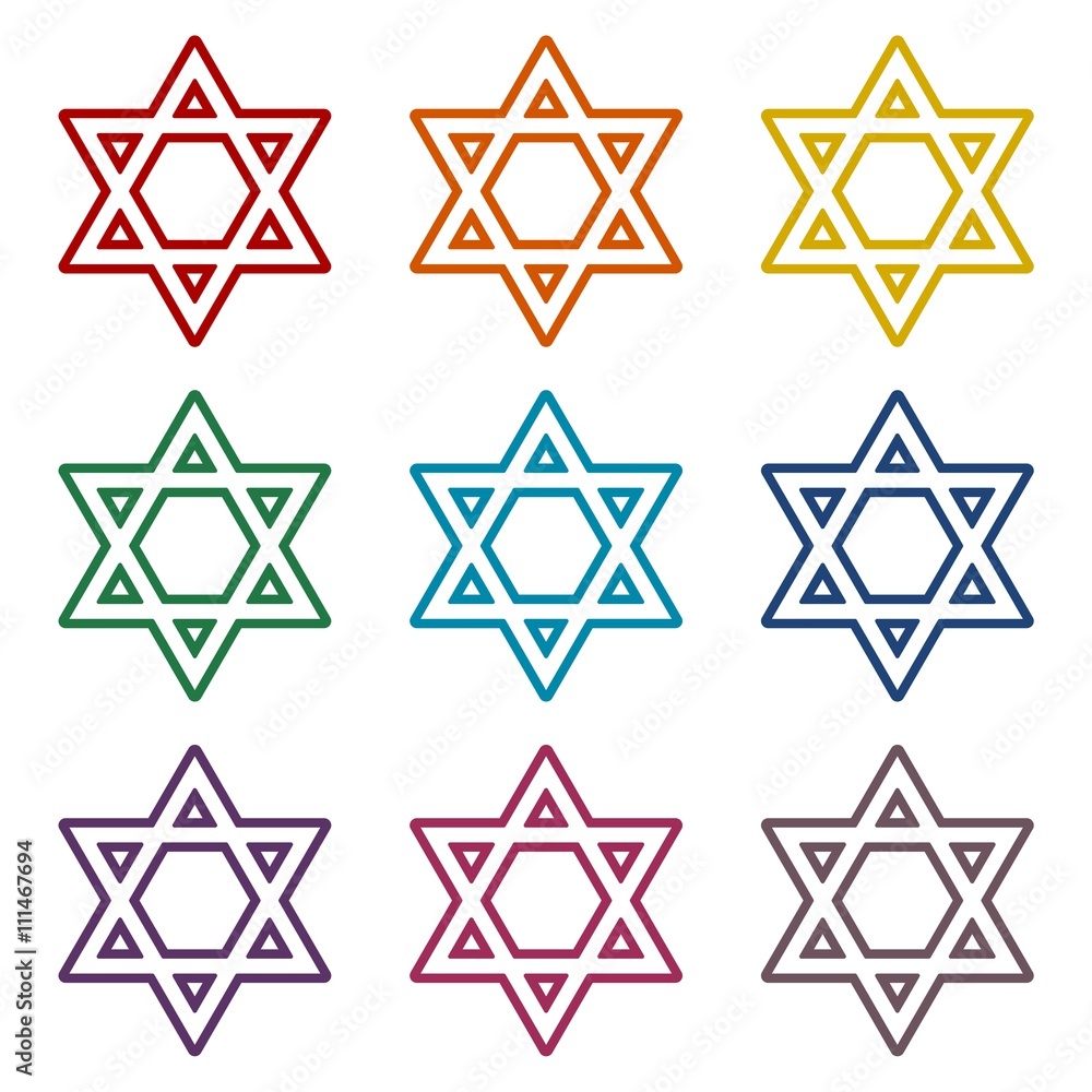 Star of David icons set Star of David icons set