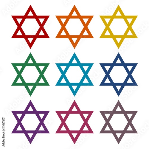 Star of David icons set 