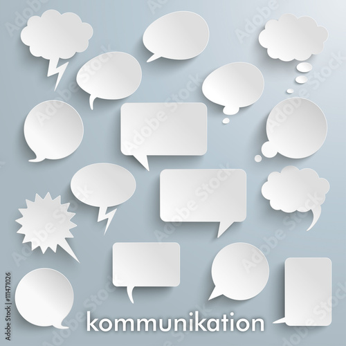 Kommunikation Sprechblasen Set
