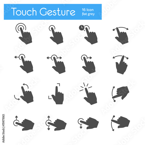 Touch Gesture Icons Black
