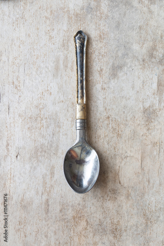 spoon on wooden table